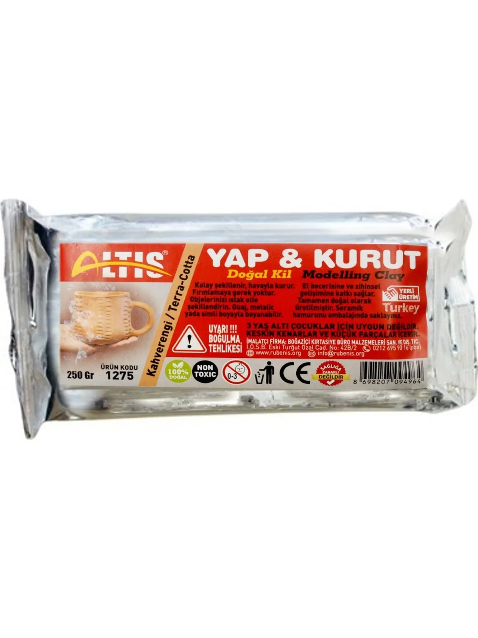 Altıs 250 gr Yap&kurut Doğal Kil Kahverengi/terra Cotta (Kod: 1275)