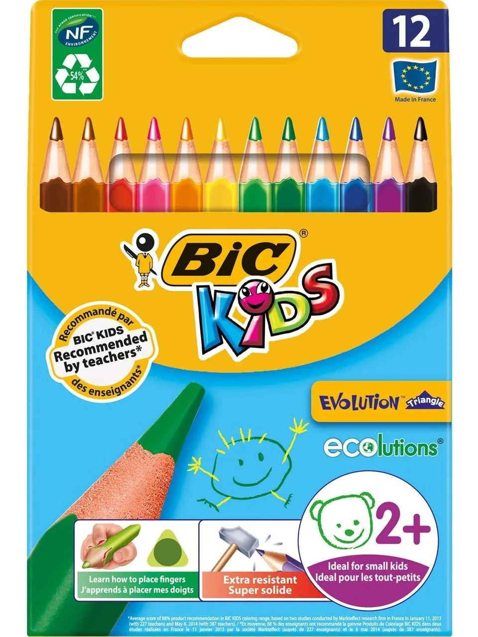 Bic Evolution Üçgen jumbo Boya Kalemi 12 Renk