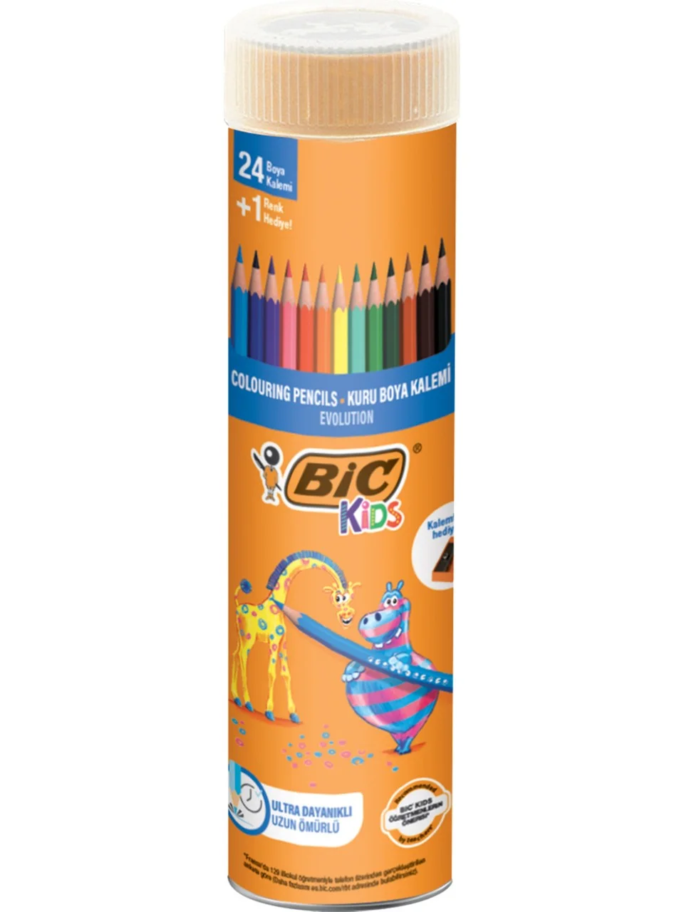 Bic Kids Evolution Kuru Boya Kalemi 24+1'li Metal Tüp