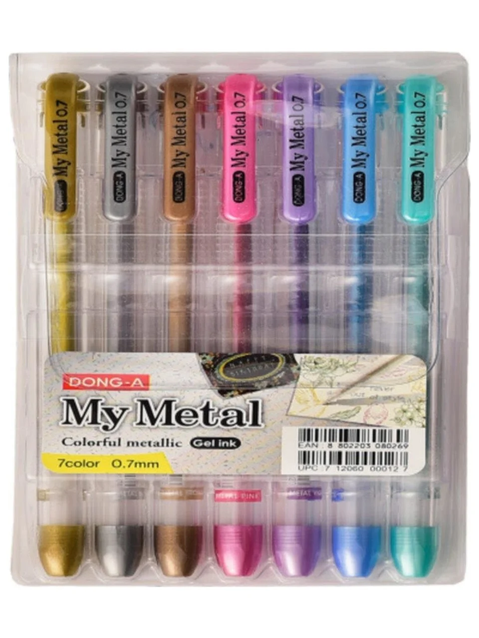 DONG-A MY METAL 0.7MM JEL KALEM 7`LI SET