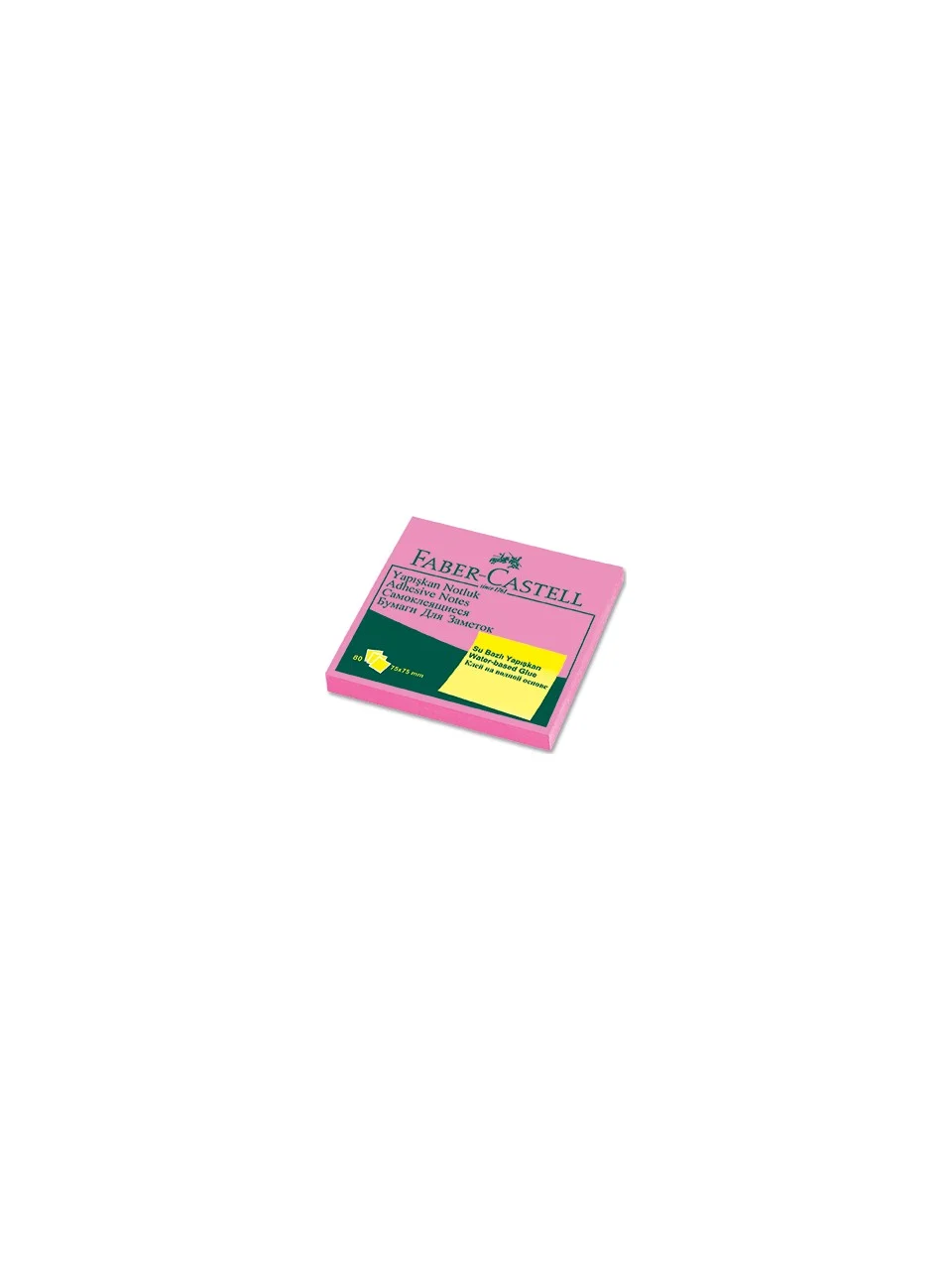 Faber-Castell Yapışkan Notluk 75x75mm. Fosforlu
