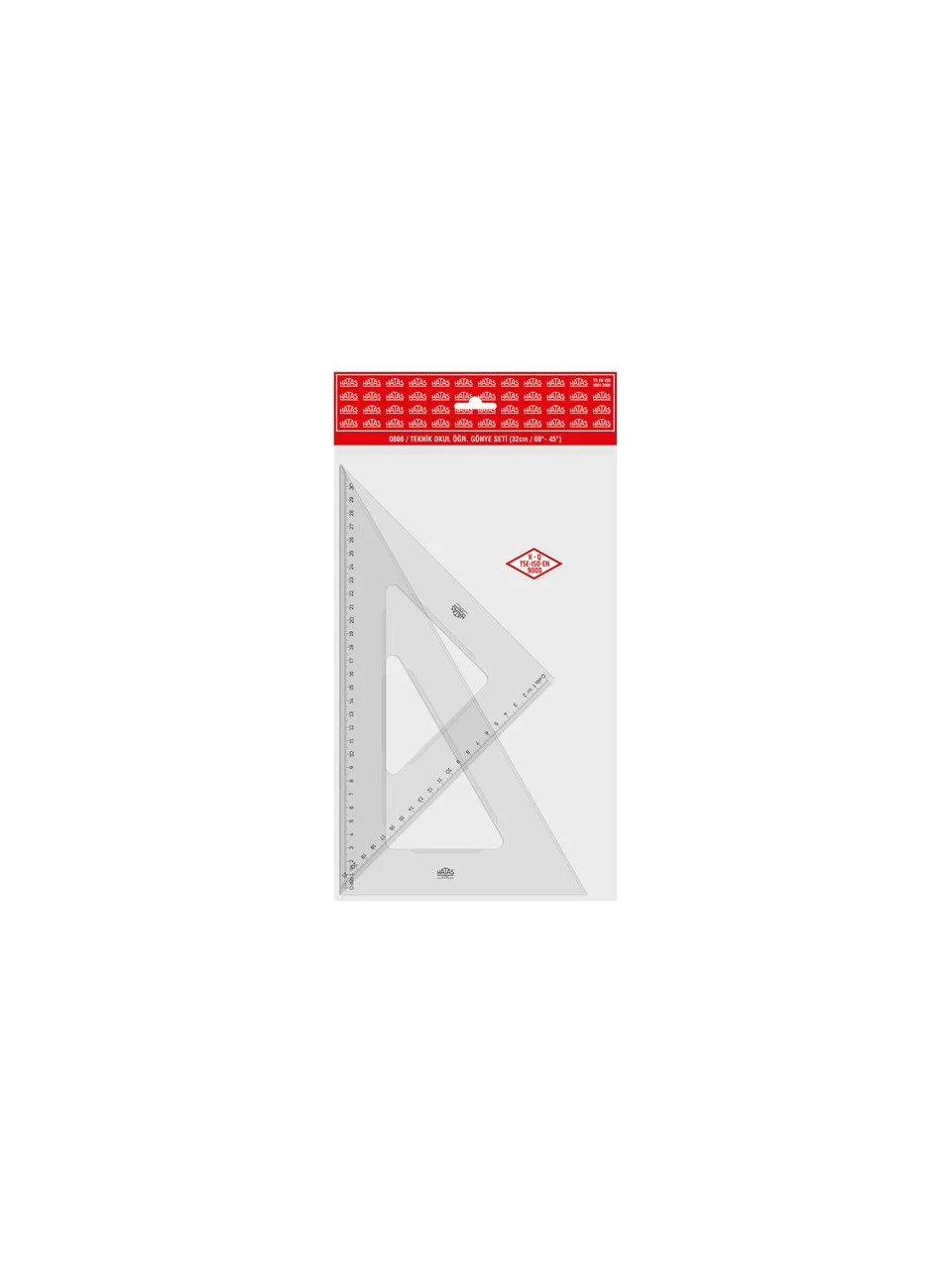 Hatas 0808 Gönye Seti Plastik 32 Cm 60/45 Derece