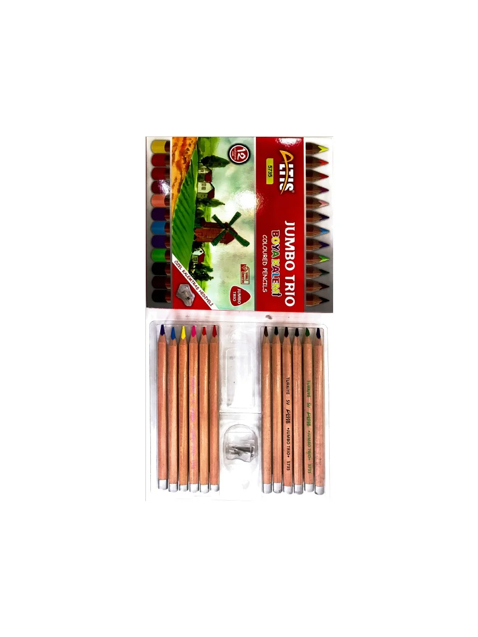 Altıs 12’li Üçgen Jumbo Trio Kuruboya 12 Renk