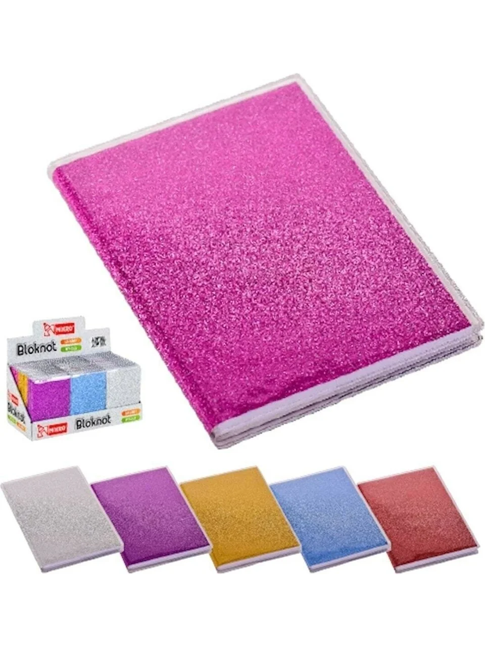 Mikro 64 Yaprak 9X13 Simli Çizgili Bloknot Not Defteri