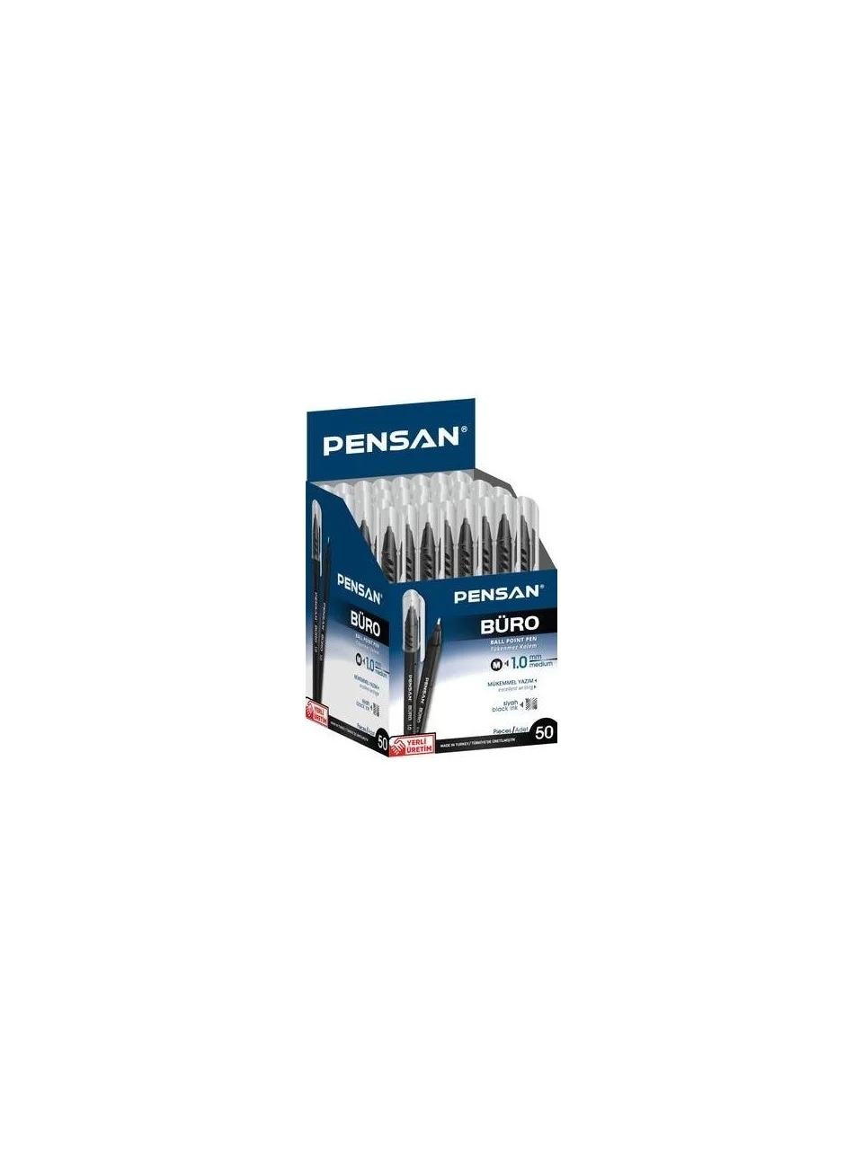 Pensan Büro Siyah Tükenmez Kalem 1Mm 2270 50 Li Paket