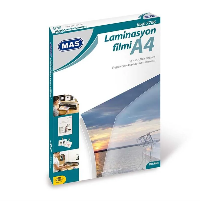 Mas Laminasyon Filmi A4 125Mic*303Mm Kod 7706 1 Adet