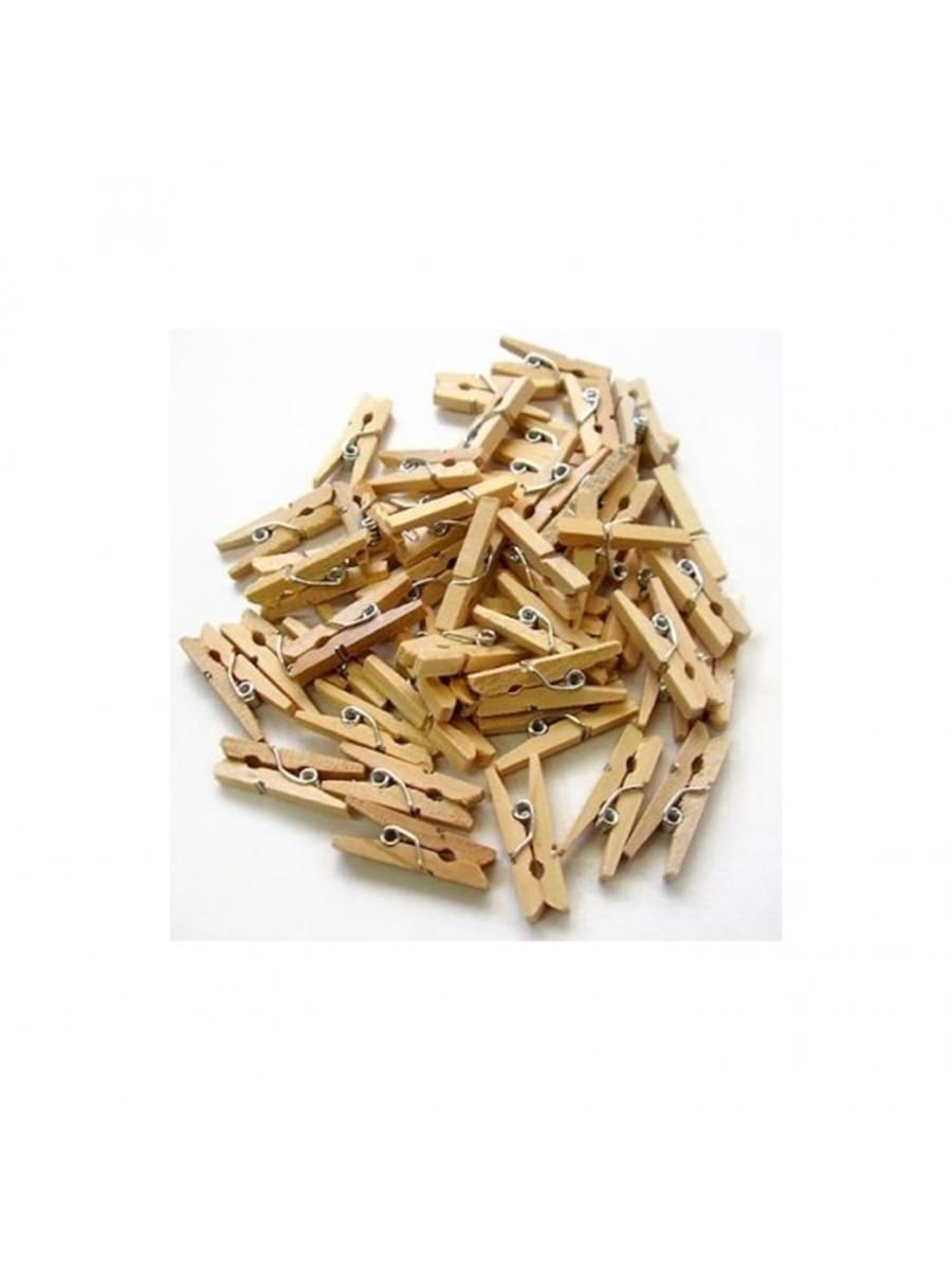 Mikro Mini Natural Ahşap Mandal 25mm