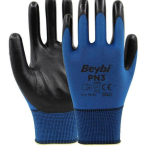 Beybi PN3 Zebra Polyester Örme Nitril İş Eldiveni No:10 xl
