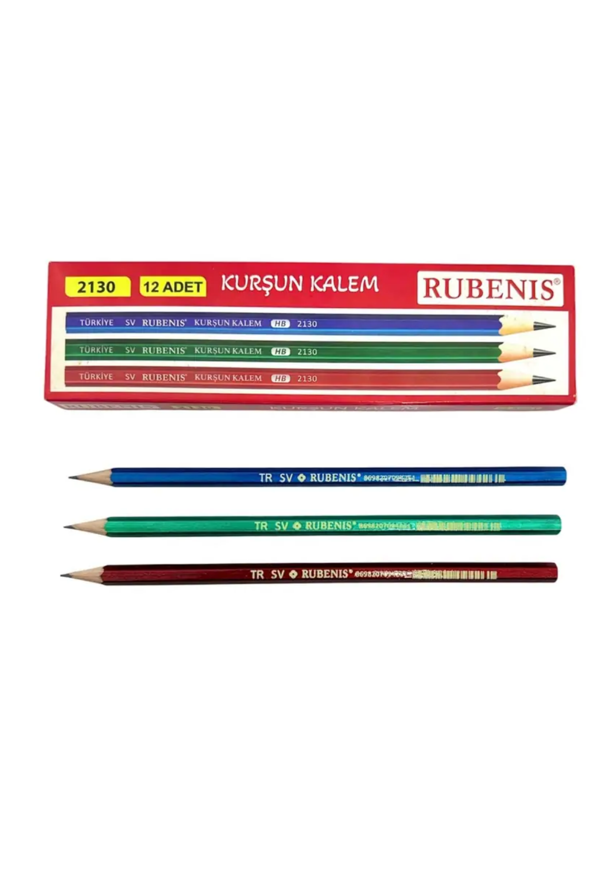 11 Rubenis Kurşun Kalem Mercanlı HB 2130 12'li - Görsel 1