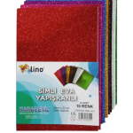 Lino Kendinden Yapışkanlı Simli Eva 20X30Cm 2 Mm 10 RenkKarışık Rbe-400