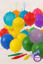 20 Adet Zıpzıp Balon | İpli Lastikli Punch Panç Büyük Balon - Görsel 2