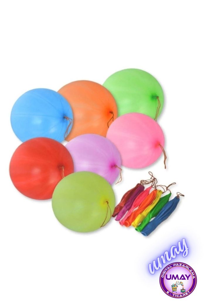 20 Adet Zıpzıp Balon | İpli Lastikli Punch Panç Büyük Balon - Görsel 6