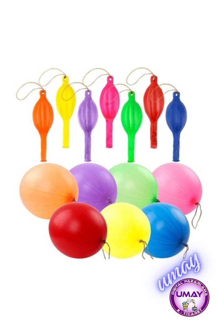20 Adet Zıpzıp Balon | İpli Lastikli Punch Panç Büyük Balon - Görsel 8