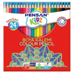 Pensan Kidz Kuru Boya Kalemi 24 Renk Tam Boy