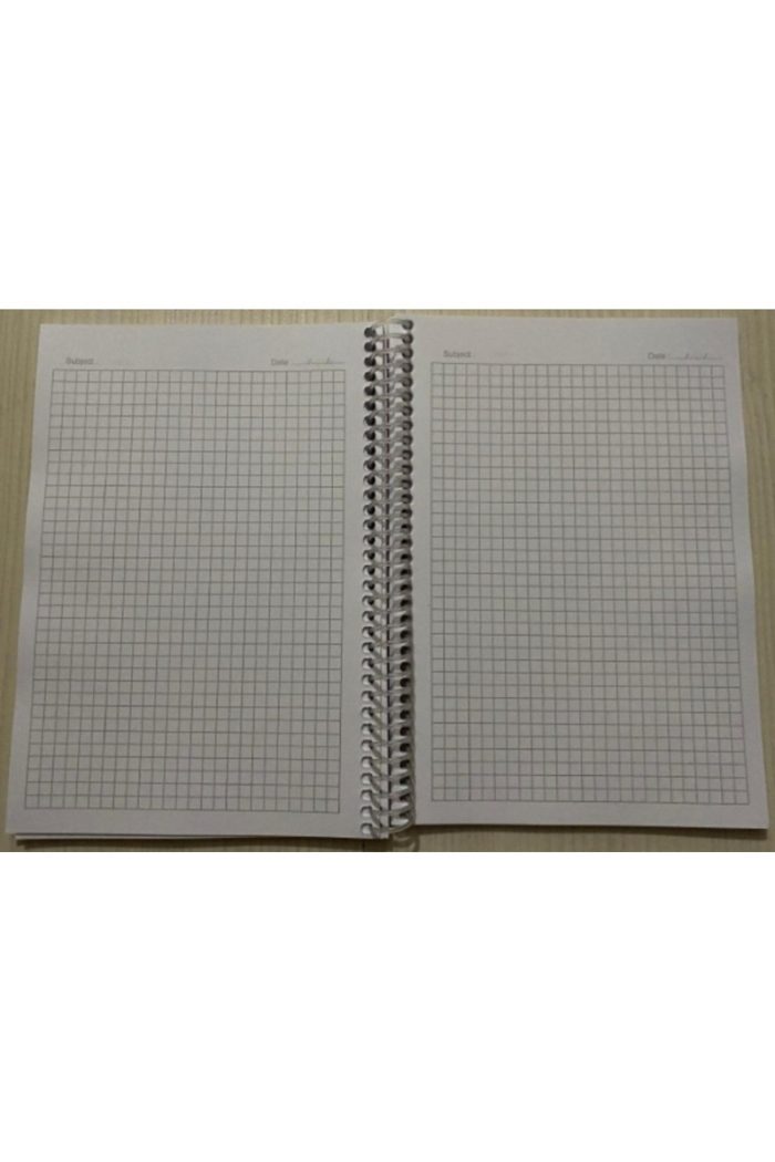 A5 Plastik Kapaklı Spiralli 96 Yapraklı Kareli Defter - Görsel 2