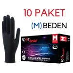 Beybi Njoy Pudrasız Siyah Nitril Eldiveni (M) Beden 10X100 Adet