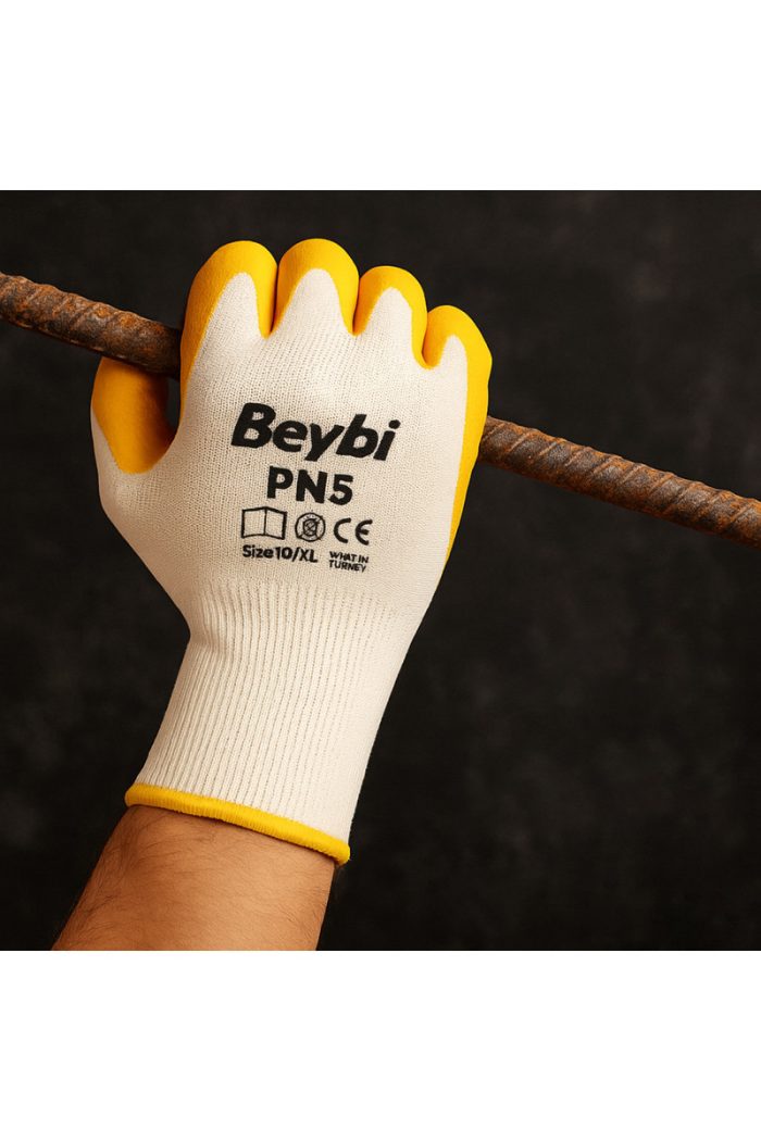 Beybi Pn5 Sarı Nitril İş Eldiveni Tam Kaplama – 12’Li Paket - Görsel 3