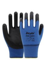 Beybi Pn5 Zebra Mavi Polyester Örme Nitril Eldiven No:10 (4 Adet) - Xl
