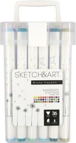 Bruno Visconti Sketch & Art Çift Taraflı 36 Renk Kutulu
