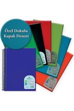 Defne 72 Yaprak Çizgili A5 Plastik Kapak Spiralli Defter 10 Adet