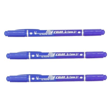 Dong-A My Color 2 Duo Çift Uçlu Lacivert 0.3/0.7 21074517 3'Lü