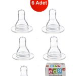 Eda Bebe No: 310 Lux 6 Adet Şeffaf Silikon Biberon Emziği Başlığı Antikolik & Bpa İçermez