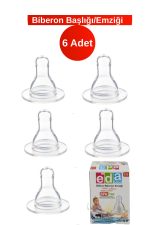 Eda Bebe No: 310 Lux 6 Adet Şeffaf Silikon Biberon Emziği Başlığı Antikolik & Bpa İçermez