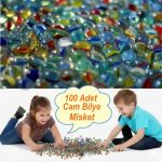 Filede Karışık Renkli 100 Adet Misket Oyuncak Bilye Seti Cam Bilye Cam Misket Cam Misket Bilye