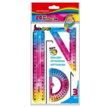 Flexıble Renkli Çizim Seti (20 Cm Cetvelli) Esnek Çizim Seti