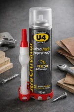 U4 Ultra Hızlı Yapıştırıcı 200 ml Süper Güçlü Şeffaf Endüstriyel Fast Adhesive MDF Ahşap Plastik Metal - Görsel 2