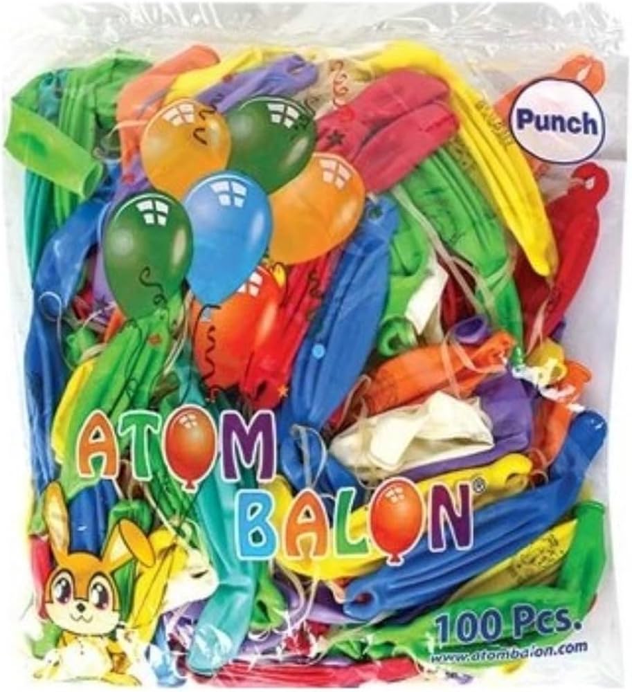 image_1950-26.jpg Punch Balon 100'LÜ Lastikli Zıpzıp Atom Balon Punch Panç İpli Balon Büyük Boy Renkli Balon - Görsel 1