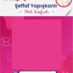 Viva İnox Şeffaf Yapışkanlı Not Kağıdı 75x75 Pembe 50'li