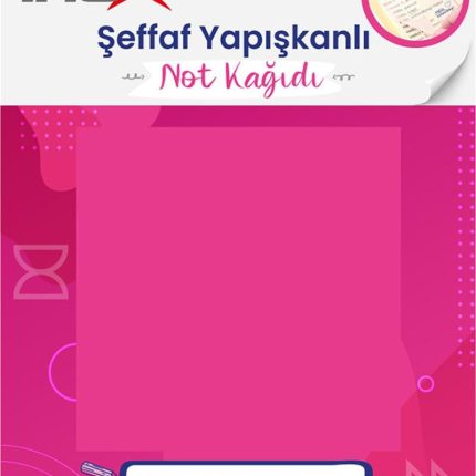 Viva İnox Şeffaf Yapışkanlı Not Kağıdı 75x75 Pembe 50'li