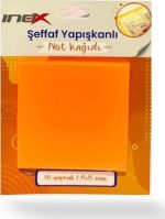 Viva İnox Şeffaf Yapışkanlı Not Kağıdı 75x75 Turuncu 50'li - Görsel 3