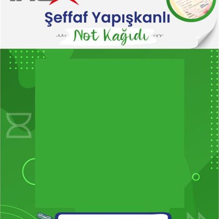 Viva İnox Şeffaf Yapışkanlı Not Kağıdı 75x75 Yeşil 50'li