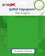 Viva İnox Şeffaf Yapışkanlı Not Kağıdı 75x75 Yeşil 50'li - Görsel 2