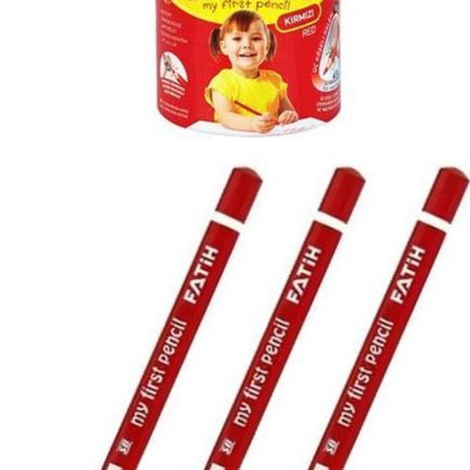 Jumbo Kırmızı Kalem 3 Adet Kırmızı Başlık Kalemi Üçgen Kırmızı Renk Kurşun Kalem İlk Kalemim