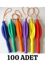 Kalbi Ticaret Lastikli Balon 100'Lü Ipli Zıpzıp Atom Balon Punch Panç Balon Büyük Boy Renkli Balon 100 Adet - Görsel 2