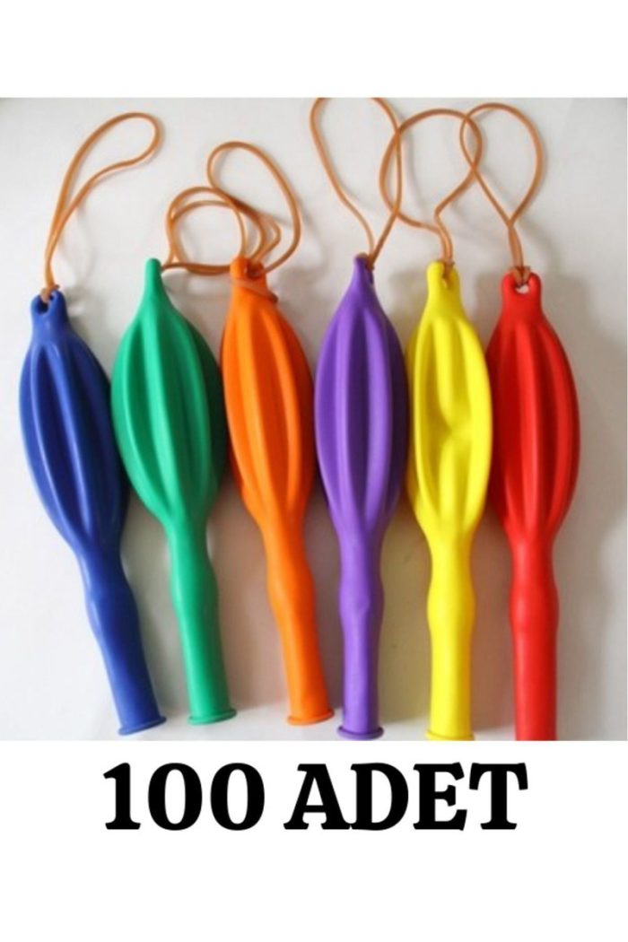 Kalbi Ticaret Lastikli Balon 100'Lü Ipli Zıpzıp Atom Balon Punch Panç Balon Büyük Boy Renkli Balon 100 Adet - Görsel 2