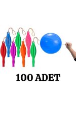 Kalbi Ticaret Lastikli Balon 100'Lü Ipli Zıpzıp Atom Balon Punch Panç Balon Büyük Boy Renkli Balon 100 Adet - Görsel 5