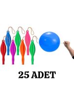 Kampus Kırtasiyem Kampüs Kırtasiyem İpli Balon 25'Li Lastikli Zıpzıp Atom Balon Punch Panç Balon Büyük Boy Renkli Balon - Görsel 4