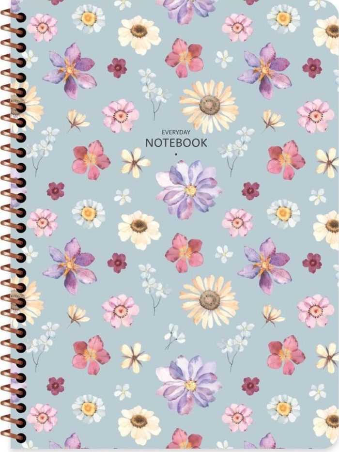 Keskin Color Not Defteri Karton Kapak Spiralli Çiçek 16,5X22,5Cm 80 Yaprak Çizgili 385341-99 (Karışık Renk 1 Adet) - Görsel 3