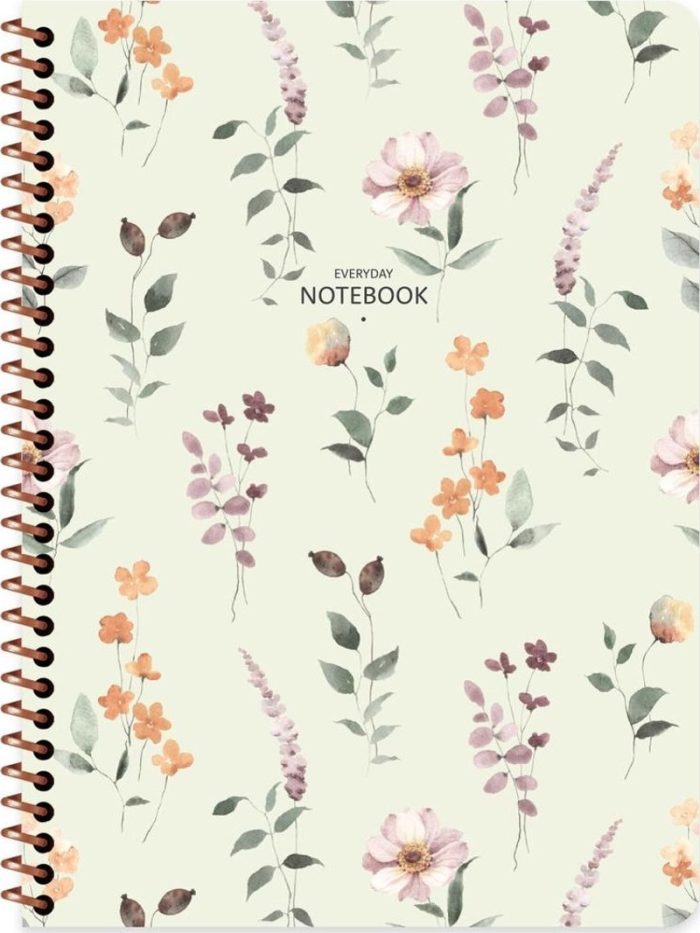 Keskin Color Not Defteri Karton Kapak Spiralli Çiçek 16,5X22,5Cm 80 Yaprak Çizgili 385341-99 (Karışık Renk 1 Adet) - Görsel 2