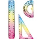 Keyroad 20 Cm Gökkuşağı Esnek Cetvel Seti (3'Lü Set) - Okul Ve Ofis İçin Renkli, Dayanıklı Cetvel