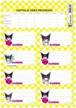 Kuromi Ders Programlı 3Lü Etiket - Görsel 3