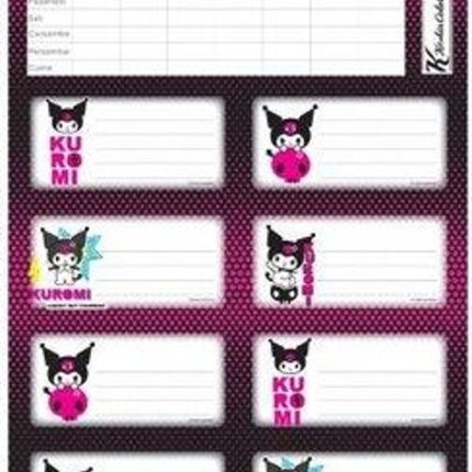 Kuromi Ders Programlı 3Lü Etiket