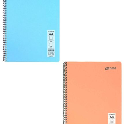 Mynote Defter Okul Defteri Spiralli Telli Pp Kapak A4 2 Adet Farklı Renklerde - 60 Sayfa Kareli ( 2 Adet )