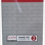 Pastel Sipariş Fişi 14X20 Cm Ölçülerinde A5 2/50 Otokopili 3 Nüsha (1 Asıl 2 Suret) 1 Adet (1 Cilt)