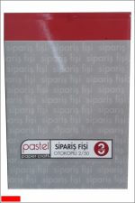 Pastel Sipariş Fişi 14X20 Cm Ölçülerinde A5 2/50 Otokopili 3 Nüsha (1 Asıl 2 Suret) 1 Adet (1 Cilt)