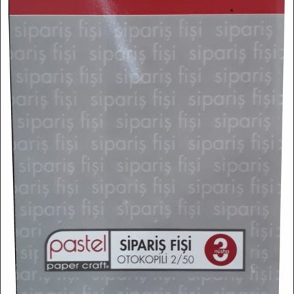 Pastel Sipariş Fişi 14X20 Cm Ölçülerinde A5 2/50 Otokopili 3 Nüsha (1 Asıl 2 Suret) 1 Adet (1 Cilt)